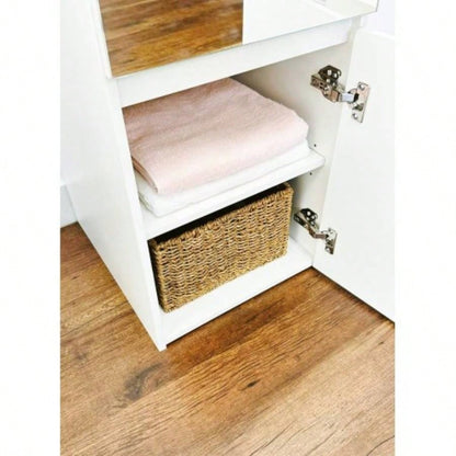 Elise Slim Modular Wood Closet Cabinet with Drawers in White