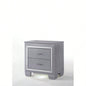 1pc Modern Five Drawer Tall Chest Mirror Accents Hardware Faux Accent Silver