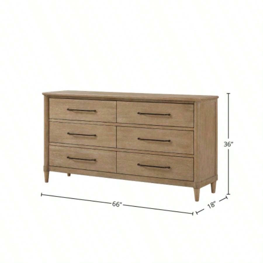 Casual 6 Drawer Dresser Sand