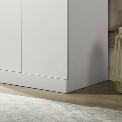 Michael 29.5 White Double Door Wardrobe Cabinet Armoire with Shelf and Hanging Rod