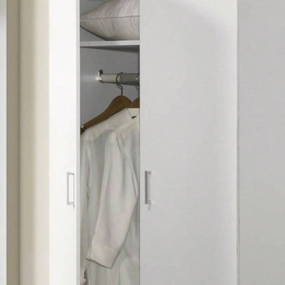 Michael 29.5 White Double Door Wardrobe Cabinet Armoire with Shelf and Hanging Rod