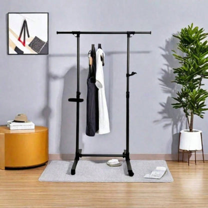 Short Clothing Racks Hanging Clothes with Bottom Shelves and Wheels Heavy Duty Rolling Clothes Rack Kids Clothing Rack Adult Coat, Closet, Wardrobe - Black
