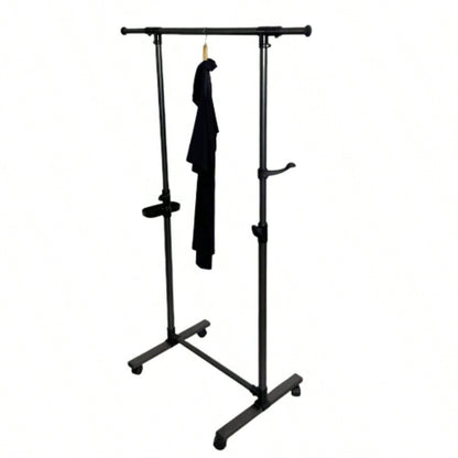 Short Clothing Racks Hanging Clothes with Bottom Shelves and Wheels Heavy Duty Rolling Clothes Rack Kids Clothing Rack Adult Coat, Closet, Wardrobe - Black