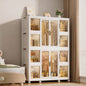Portable Wardrobe Closet Storage Organizer Clothes, Clothes Dresser, 12 Magnetic Doors - 12 Cubes 2 Hanging Rod, 16 pcs hangers, Wardrobe Storage Cabinet, White