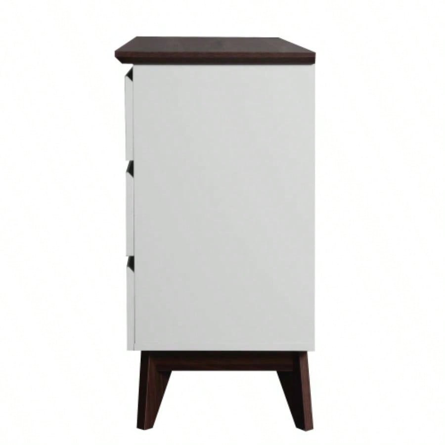 Wide size Drawer Storage Cabinet, 6 - drawer Chest of Drawers Bedroom Living Room, White Walnut color, 47.2x 15.74 Dx 30. H
