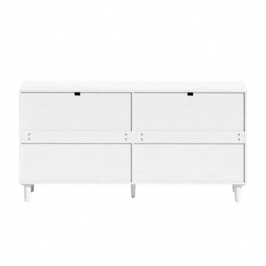 59 Rattan Dresser with Drawers, 6 Drawer Dresser Bedroom, Clothes Storage Cabinet Bedroom, Metal HandleWood Hallway, Living Room, Bedroom, White