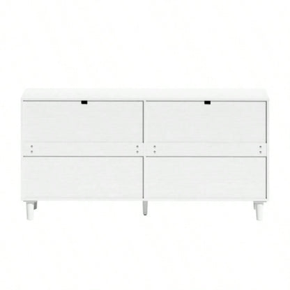 59 Rattan Dresser with Drawers, 6 Drawer Dresser Bedroom, Clothes Storage Cabinet Bedroom, Metal HandleWood Hallway, Living Room, Bedroom, White