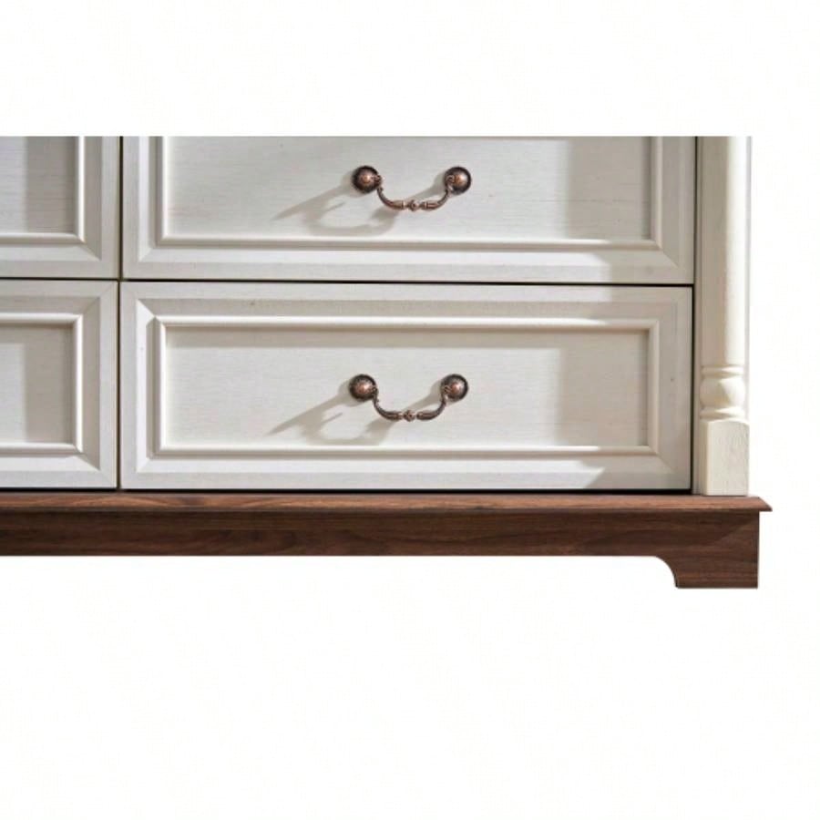 10 Drawer Dresser Chest Bedroom with Wooden Base and Riser Trim, Wooden Rustic Rustic Chest of Drawers, Storage Dresser Bedroom, Living Room
