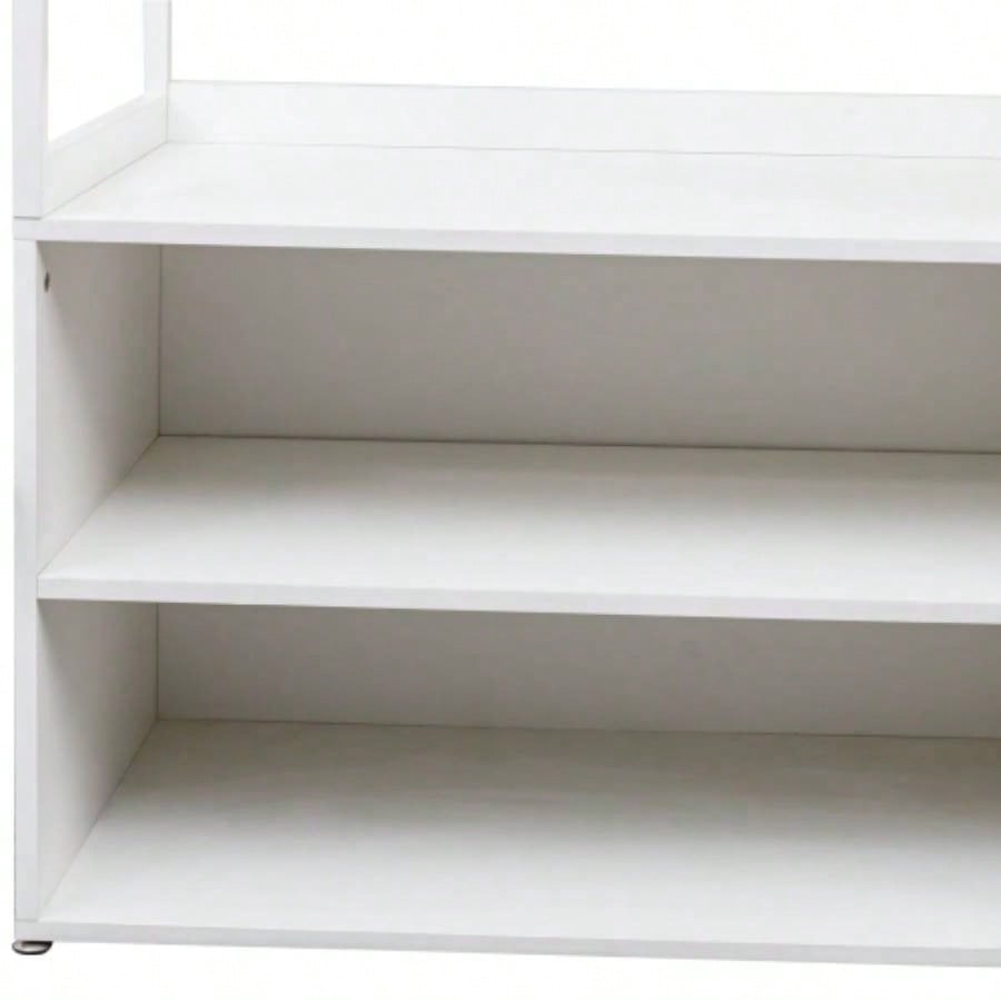 Wardrobe Closet, White Cabinet with Shelves, High wardrobe with 2 doors, some storage shelves, Large Clothing Storage with Hanging Rod Bedroom, Living/Laundry Room