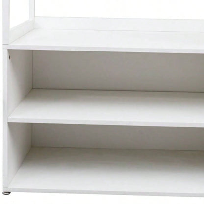 Wardrobe Closet, White Cabinet with Shelves, High wardrobe with 2 doors, some storage shelves, Large Clothing Storage with Hanging Rod Bedroom, Living/Laundry Room