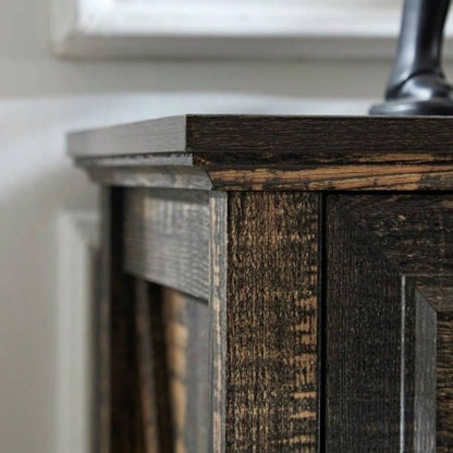 Farmhouse 6 Drawers Dresser Bedroom, Wood Rustic Wide Chest of Drawers, Storage Dressers Organizer Bedroom, Living Room, Hallway, Dark Rustic Oak