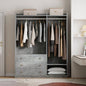 Open Wooden Wardrobe Storage Bedroom, Gray