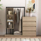Wardrobe with 4 Drawers and 3 Shelves, Natural