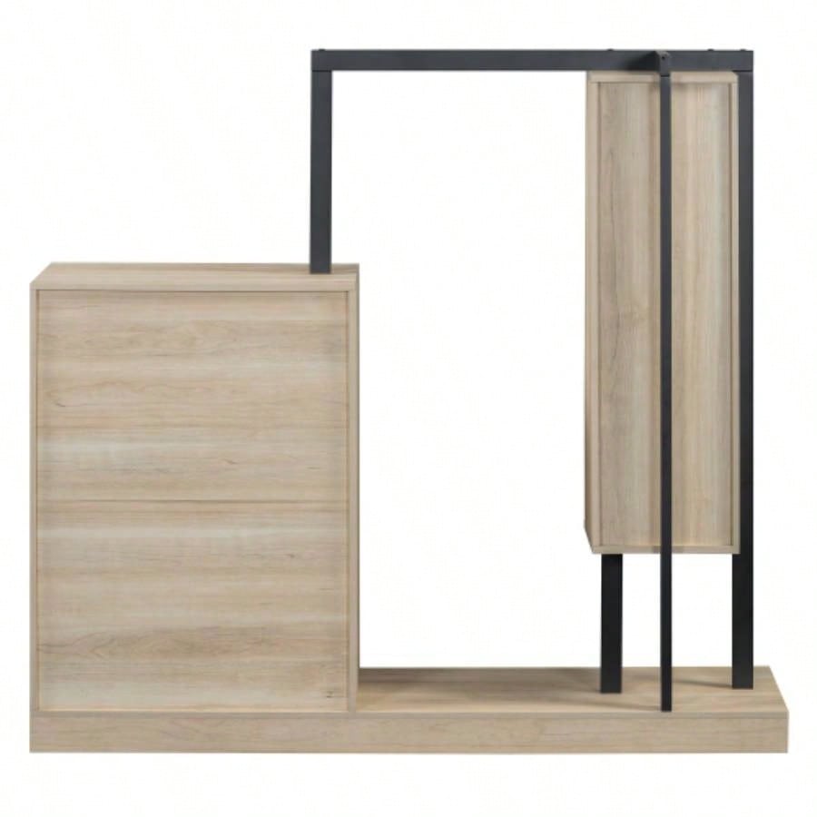 Wardrobe with 4 Drawers and 3 Shelves, Natural
