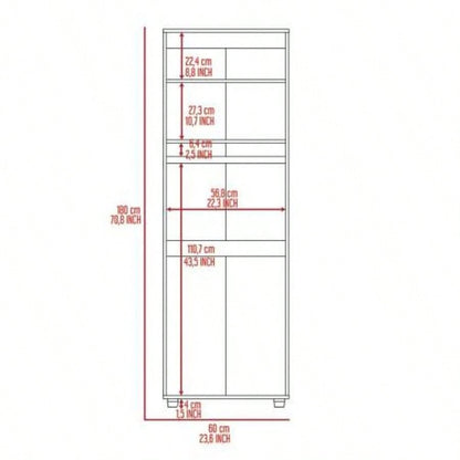 Armoire - organiser 70.8H, Two Shelves, Rod, Double Door Cabinet Armoire, Black