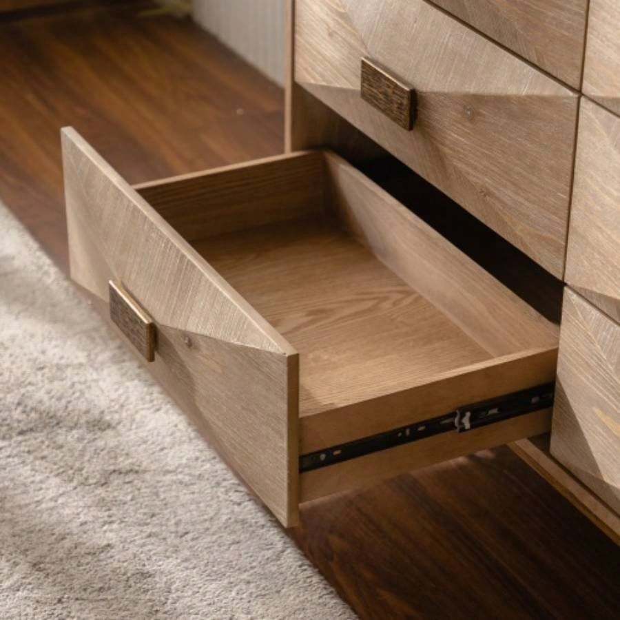 6 Drawers Dresser, Modern Dressers Chests of Drawers, TV Stand, Light Wood Dresser Bedroom, Living Room, Hallway