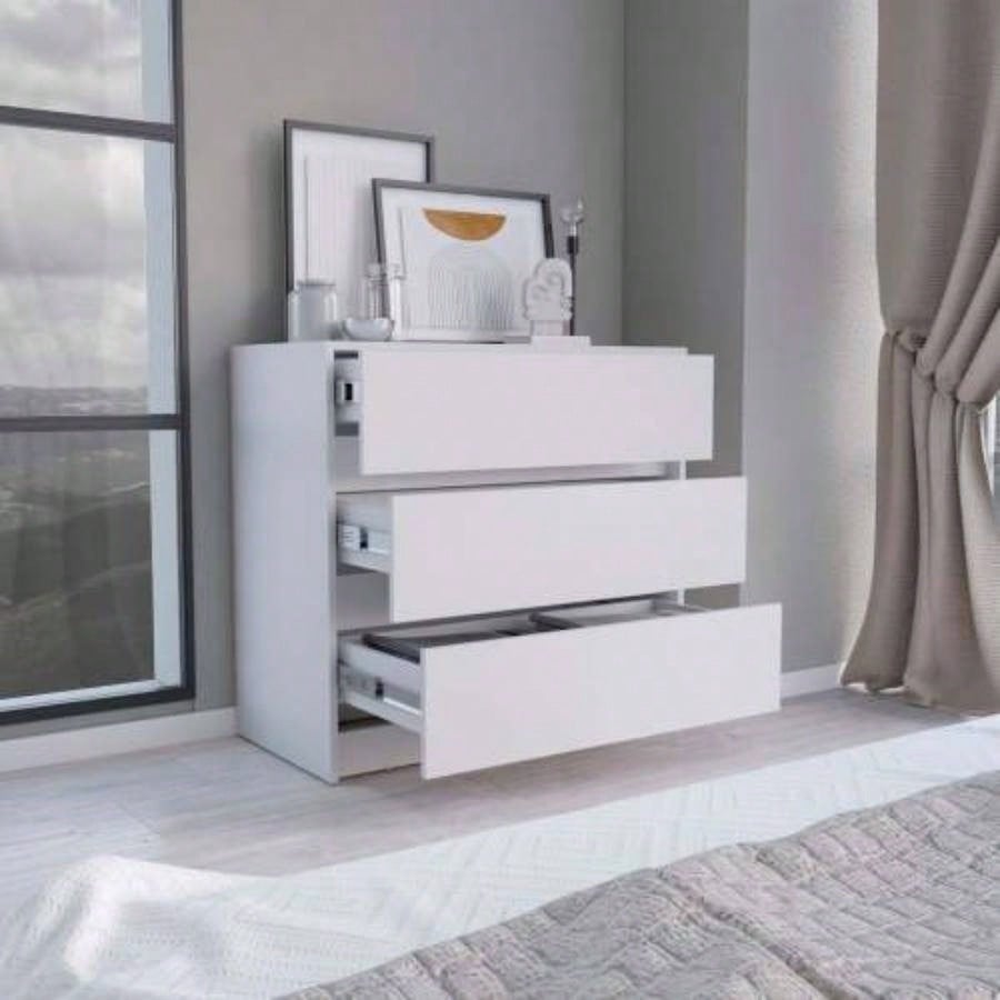 Dresser 31H, 3 Drawers, Chest of Drawers, White