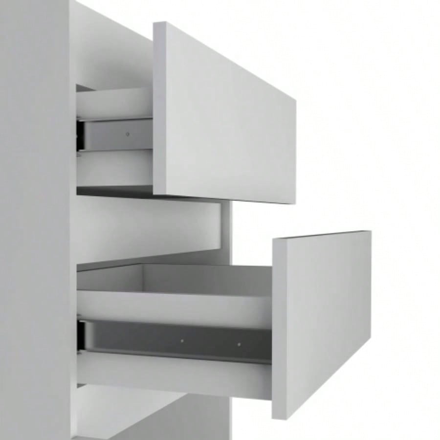 Dresser 43H, Jewelry Box, Mirror, Single Door Cabinet, Two Drawers, White