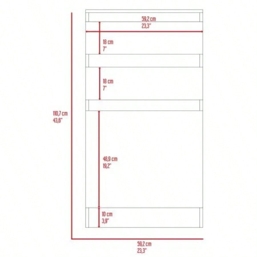 Dresser 43H, Jewelry Box, Mirror, Single Door Cabinet, Two Drawers, White