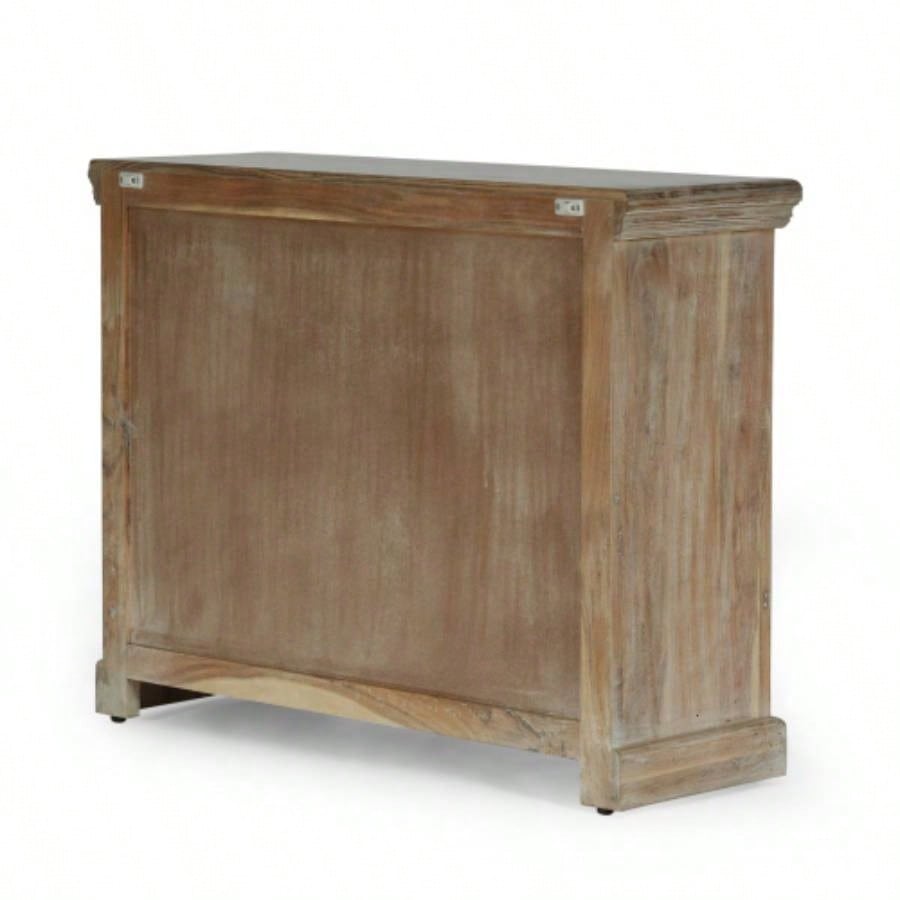 Acacia Wood 3 Drawer Dresser, 40 Inches Wide Accent Storage Cabinet