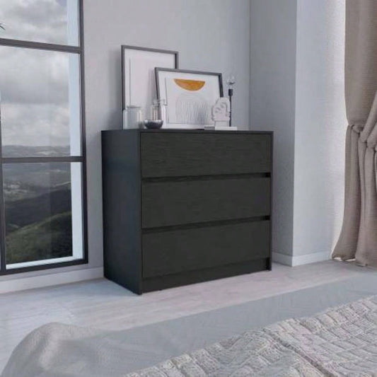 Dresser 31H, 3 Drawers, Chest of Drawers, Black