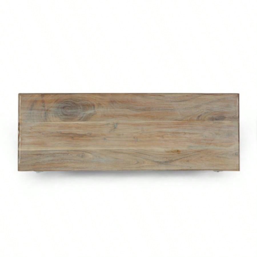 Acacia Wood 3 Drawer Dresser, 40 Inches Wide Accent Storage Cabinet