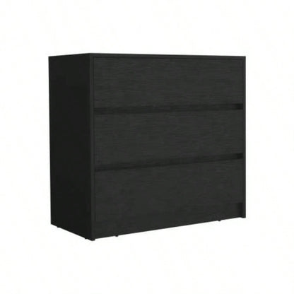 Dresser 31H, 3 Drawers, Chest of Drawers, Black