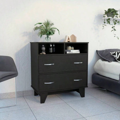 Portobelo Two Drawer Dresser, Two Shelves, Superior Top, Four