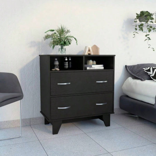 Portobelo Two Drawer Dresser, Two Shelves, Superior Top, Four
