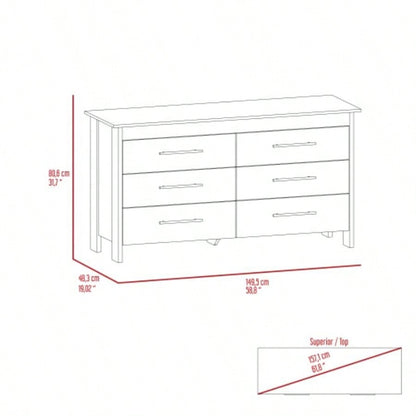 Luxor Six Drawer Double Dresser