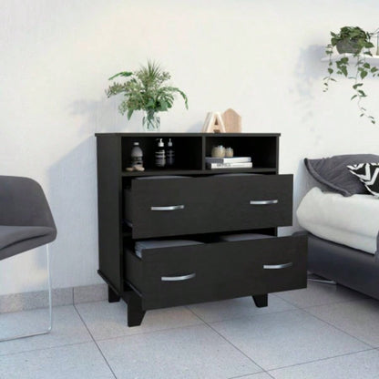 Portobelo Two Drawer Dresser, Two Shelves, Superior Top, Four