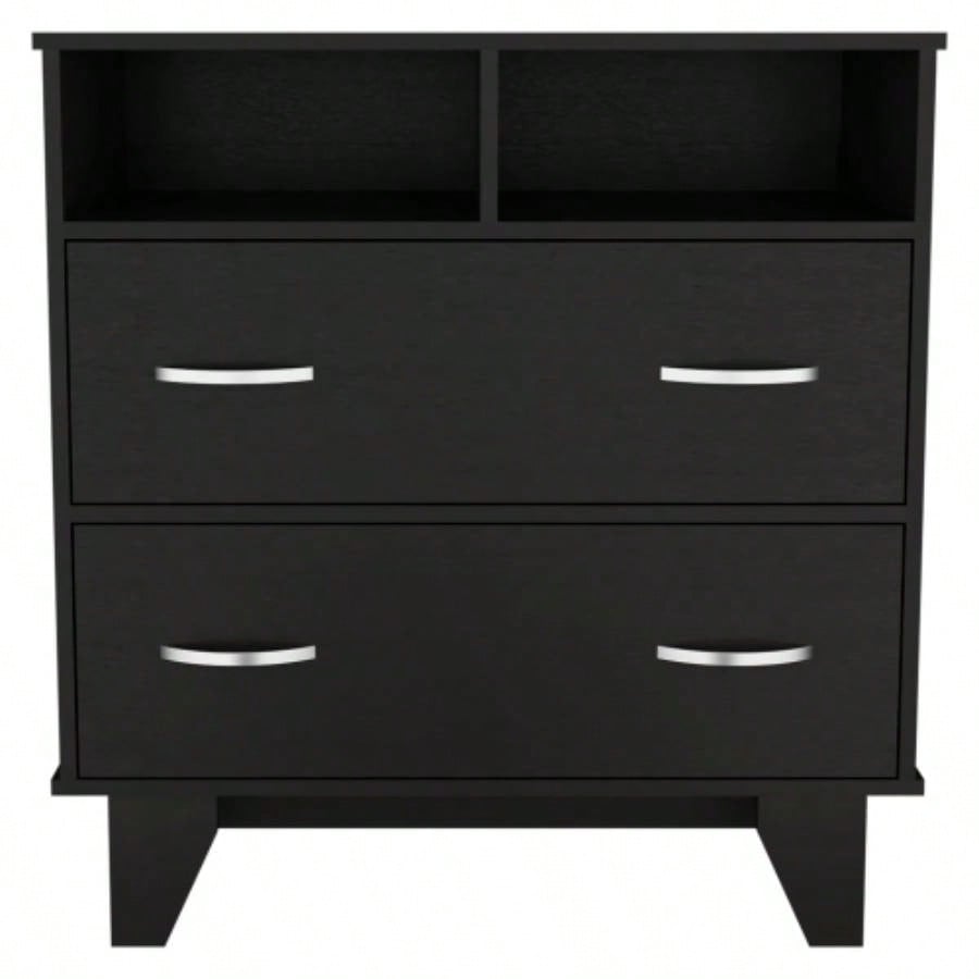 Portobelo Two Drawer Dresser, Two Shelves, Superior Top, Four