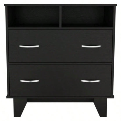 Portobelo Two Drawer Dresser, Two Shelves, Superior Top, Four