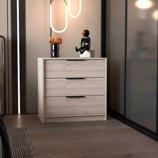 Dresser 27H, 3 Drawers Dresser, Superior Top, Light Gray
