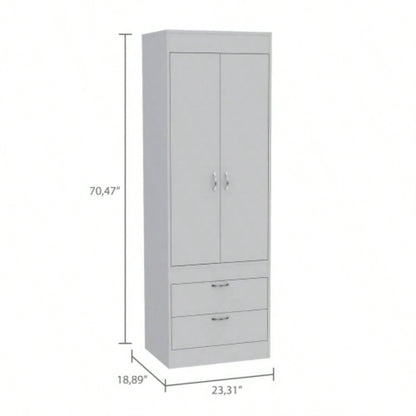 Armoire, One Large Cabinet, Two Drawers