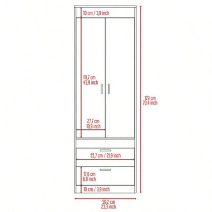 Armoire, One Large Cabinet, Two Drawers