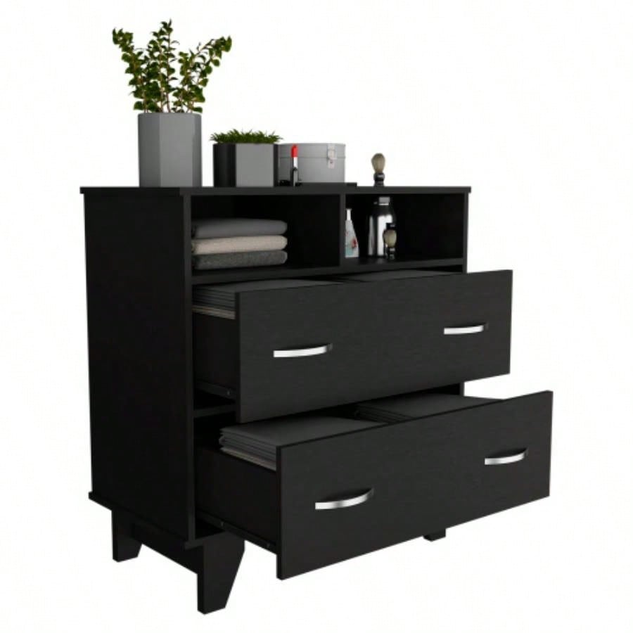 Double Drawer Dresser Arabi, Bedroom, Black