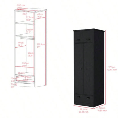 Armoire Dumas, Bedroom, Black