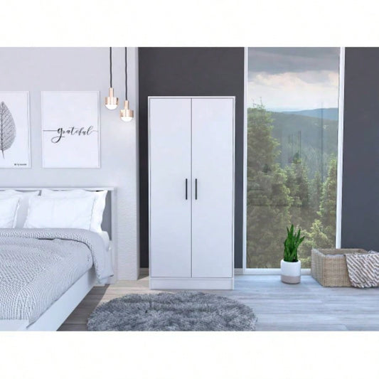 Double Door Armoire, One Cabinet, Hidden Drawer