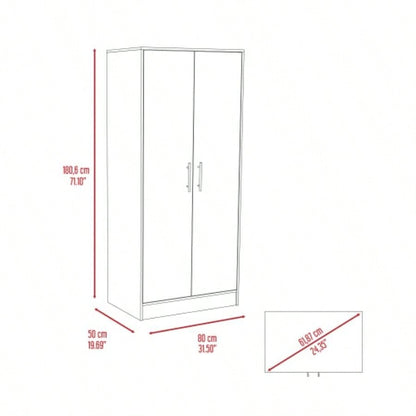 Double Door Armoire, One Cabinet, Hidden Drawer