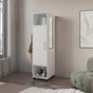 Armoire 62.9H, with 1 Door, 3 Shelves, and Full - Length Mirror, White