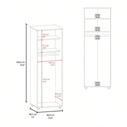 Armoire, Two Shelves, Rod, Double Door Cabinet Armoire