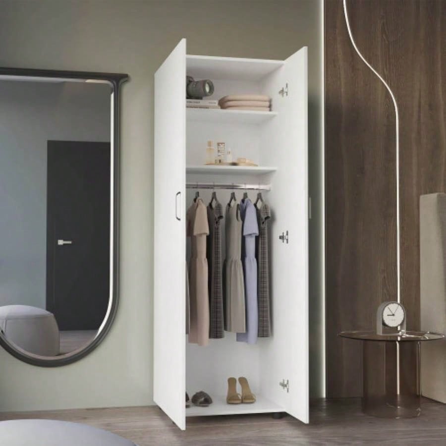 Armoire, Two Shelves, Rod, Double Door Cabinet Armoire