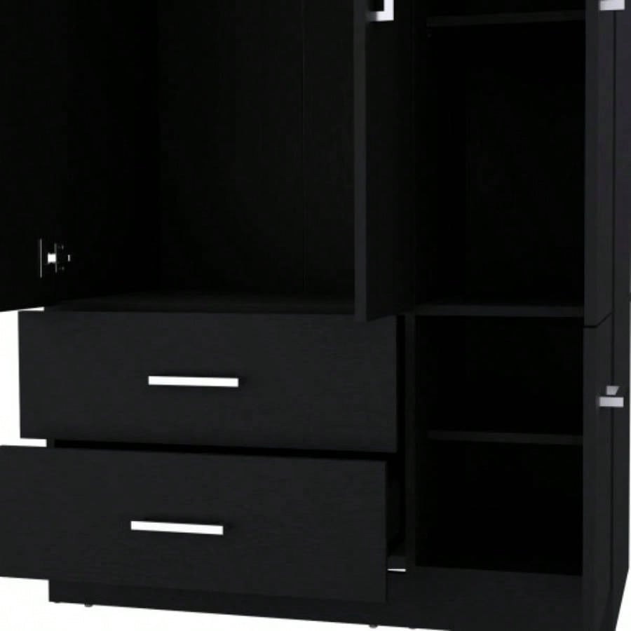 Douglas Armoire in melamine, two drawers, hanging rod and 4 doors.
