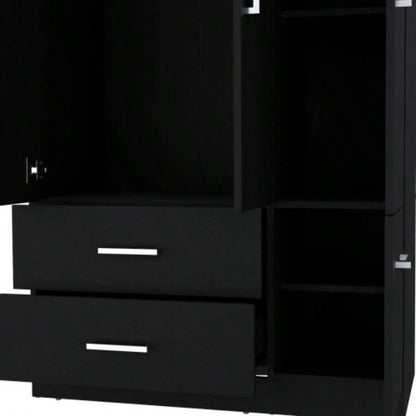 Douglas Armoire in melamine, two drawers, hanging rod and 4 doors.