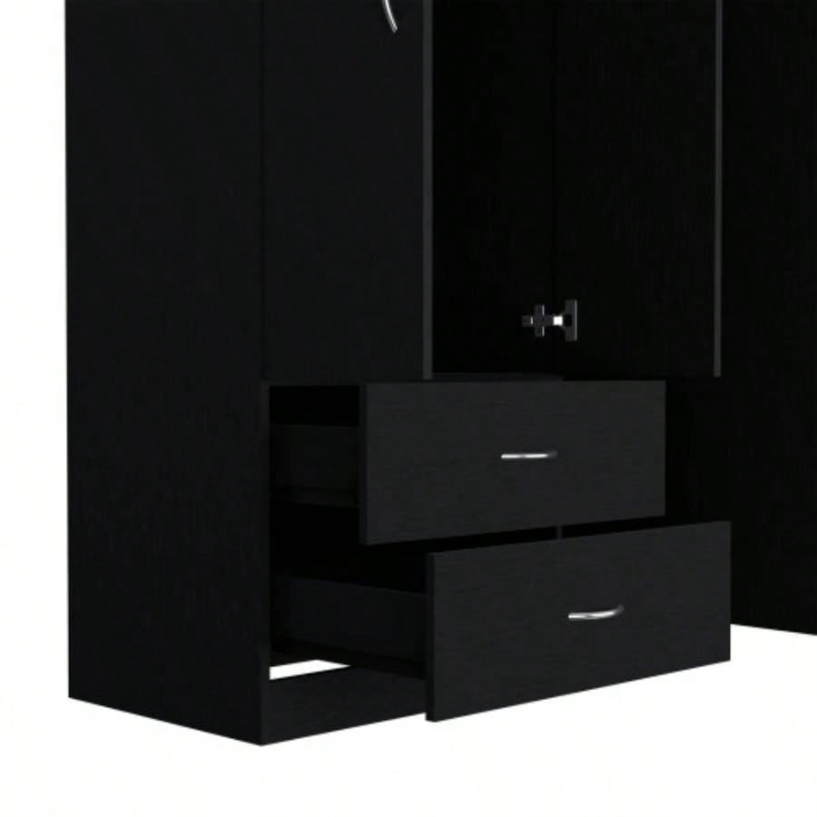 Eureka Three Door Armoire, Two Drawers, Rod
