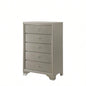1pc Modern Glam Style Champagne Glam Five Drawer Chest Embossed Pattern Wooden Bedroom Furniture
