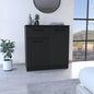 Dresser with 2 - Door and Single Drawer, Black