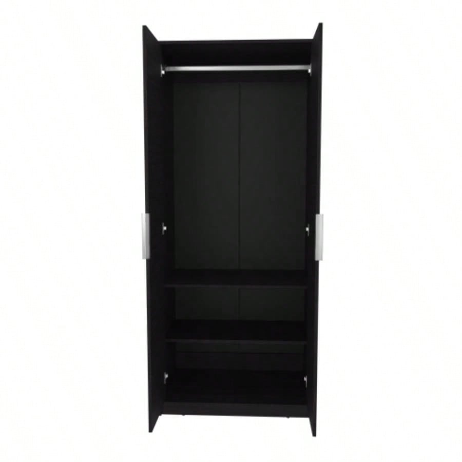 Armoire, 2 Doors, 2 Shelves, Black Wengue