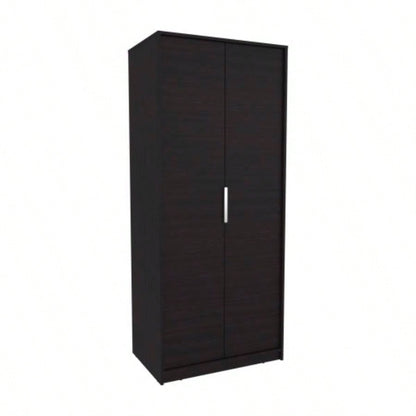 Armoire, 2 Doors, 2 Shelves, Black Wengue